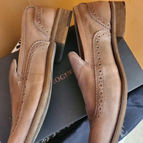 ROGUE Men\'s Tan Leather Shoes, NEW main image 5